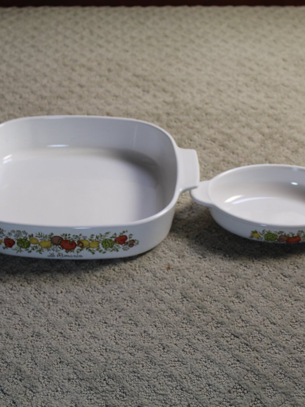 Set of 2 Vtg Corning Ware A-10-B Spice of Life Casserole Dish & Au Gratin Dish